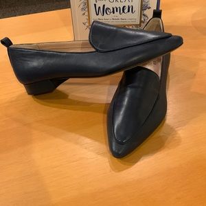 Navy Franco Sarto flats w 3/4 inch heel